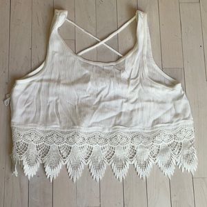 White cropped tank top